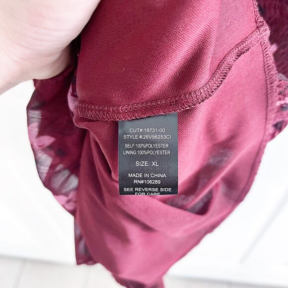 ROWA Floral Burgundy Mini Dress - Picture 5 of 6